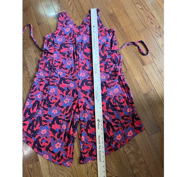Anybody Wide Leg Romper, Multicolor, Floral, size 1XP, Capri Length, Gaucho - Picture 8 of 12